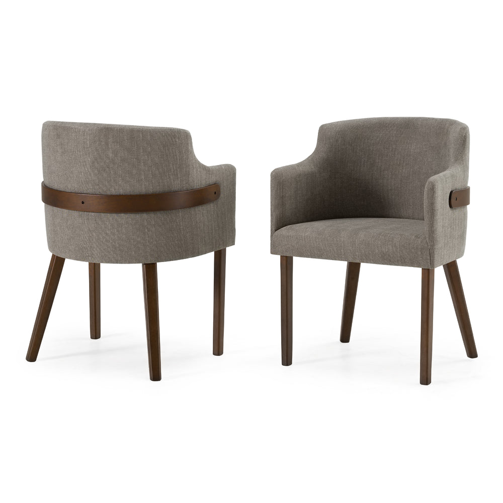 Jordan Modern Grey & Walnut Dining Chair (Set of 2) - View 4