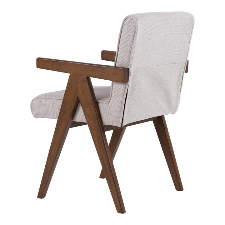 Joseline - Modern Beige Fabric + Walnut Dining Chair (Set of 2)