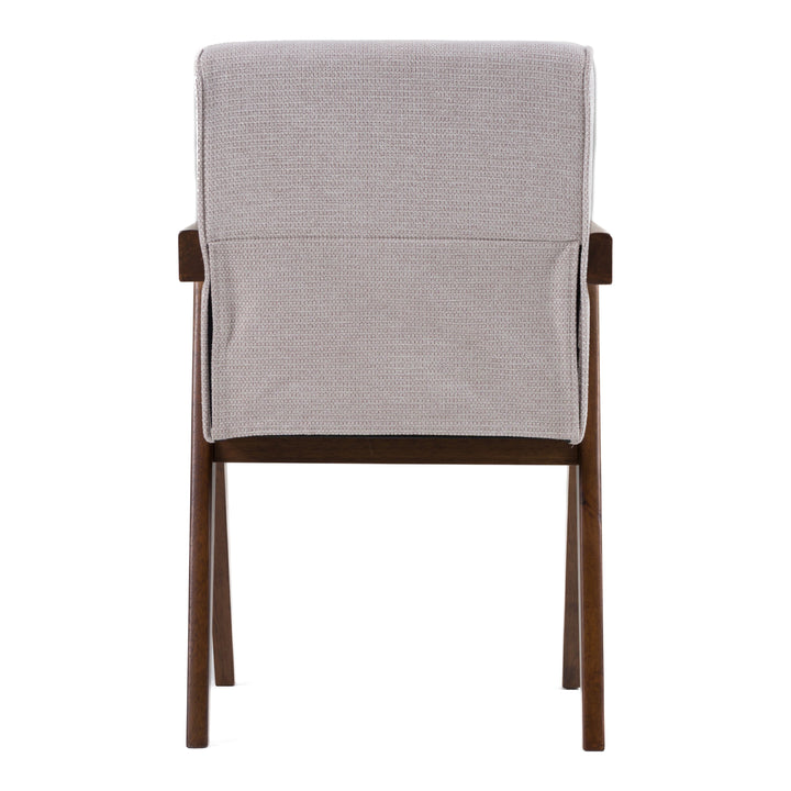 Joseline - Modern Beige Fabric + Walnut Dining Chair (Set of 2)