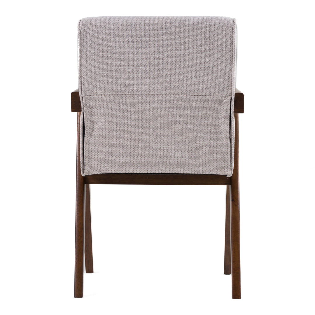 Joseline - Modern Beige Fabric + Walnut Dining Chair (Set of 2)