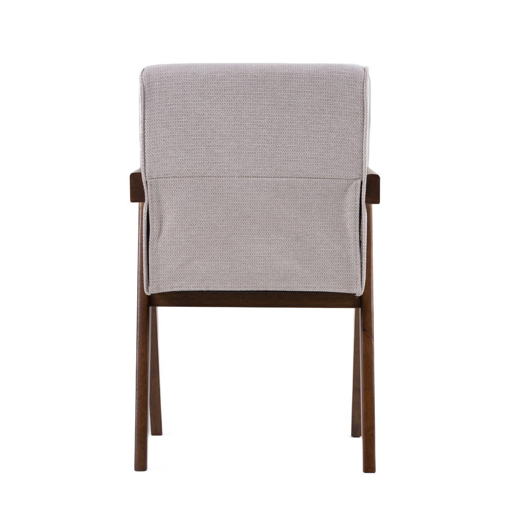 Joseline - Modern Beige Fabric + Walnut Dining Chair (Set of 2) - View 6