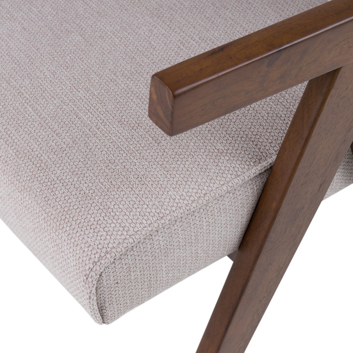 Joseline  Modern Beige Fabric + Walnut Dining Chair (Set of 2)