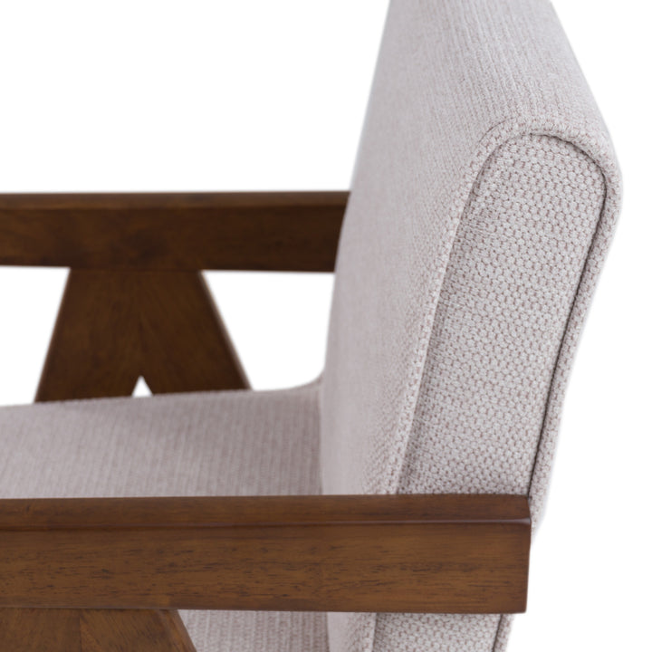 Joseline  Modern Beige Fabric + Walnut Dining Chair (Set of 2)