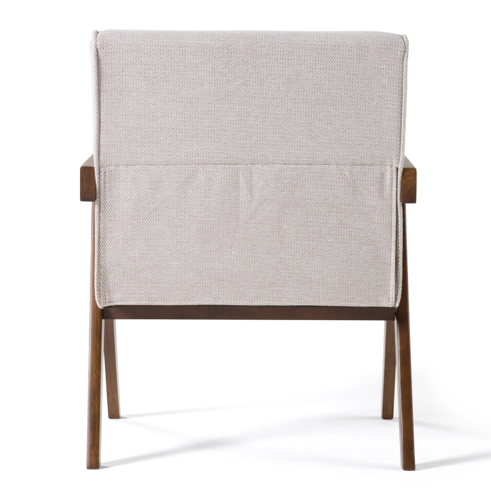 Joseline - Modern Beige Fabric + Walnut Accent Chair (Set of 2) - View 5