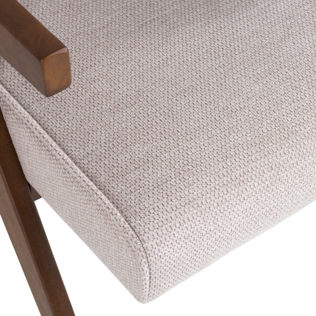 Joseline  Modern Beige Fabric + Walnut Accent Chair (Set of 2)