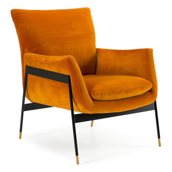 Joseph Modern Orange Fabric Accent Chair