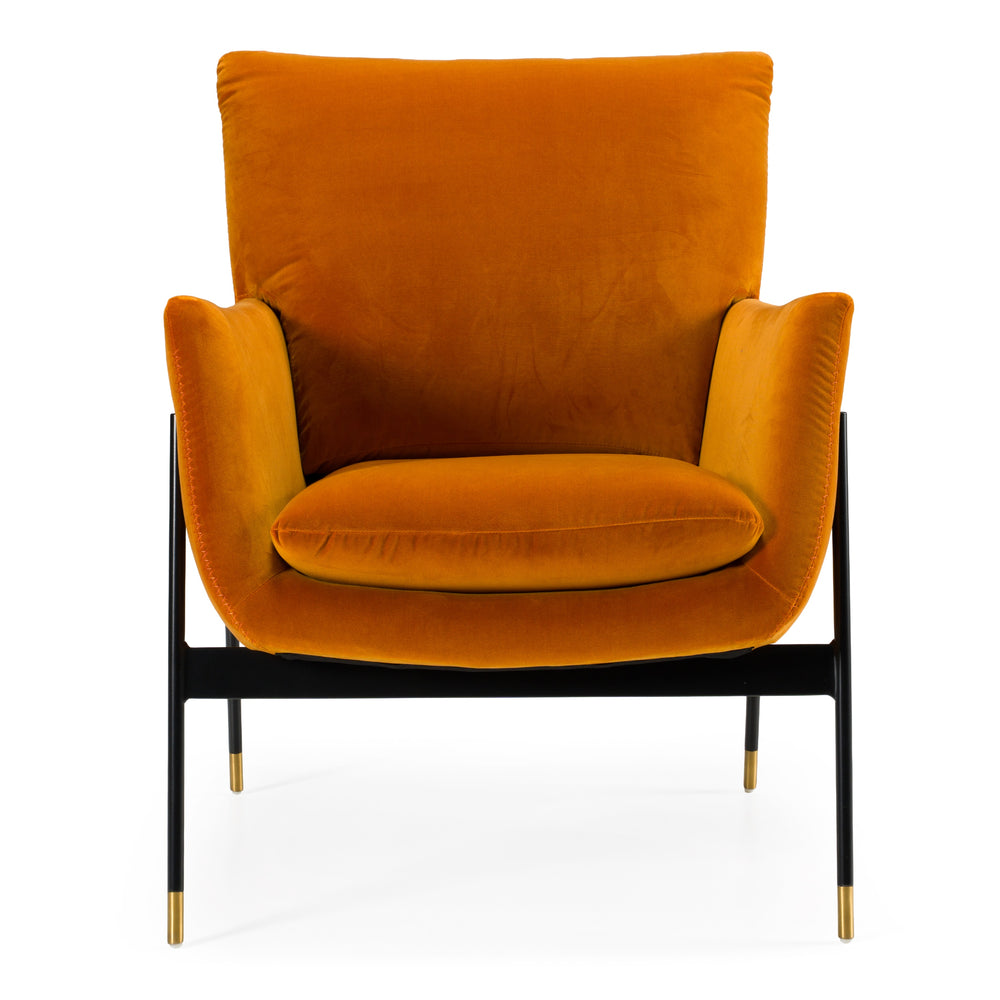 Joseph Modern Orange Fabric Accent Chair - View 3