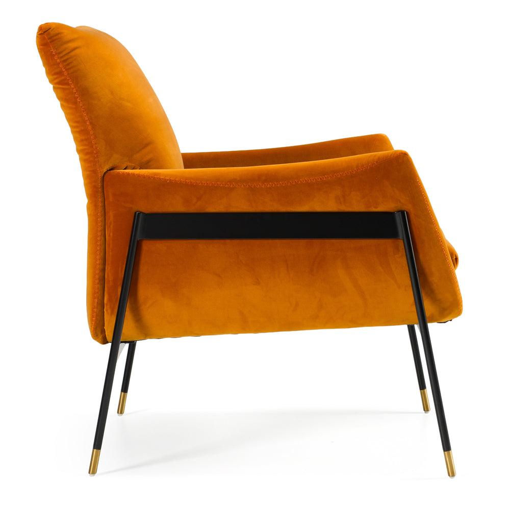 Joseph Modern Orange Fabric Accent Chair - View 4