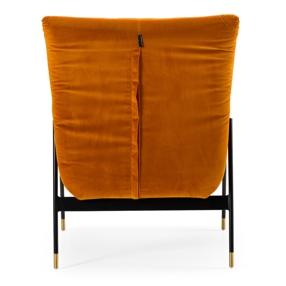 Joseph Modern Orange Fabric Accent Chair - View 5