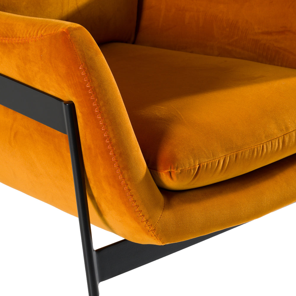 Joseph Modern Orange Fabric Accent Chair - View 6