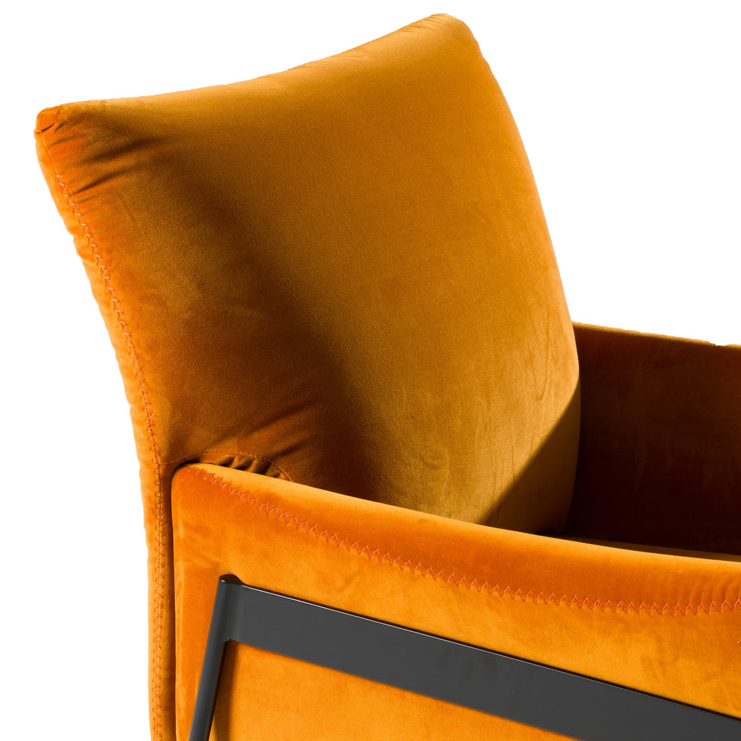 Joseph Modern Orange Fabric Accent Chair