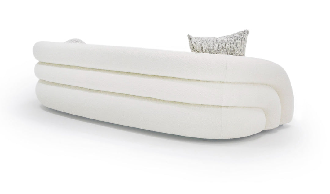 Joshua Modern 4Seater Curved White and Taupe Fabric Sofa