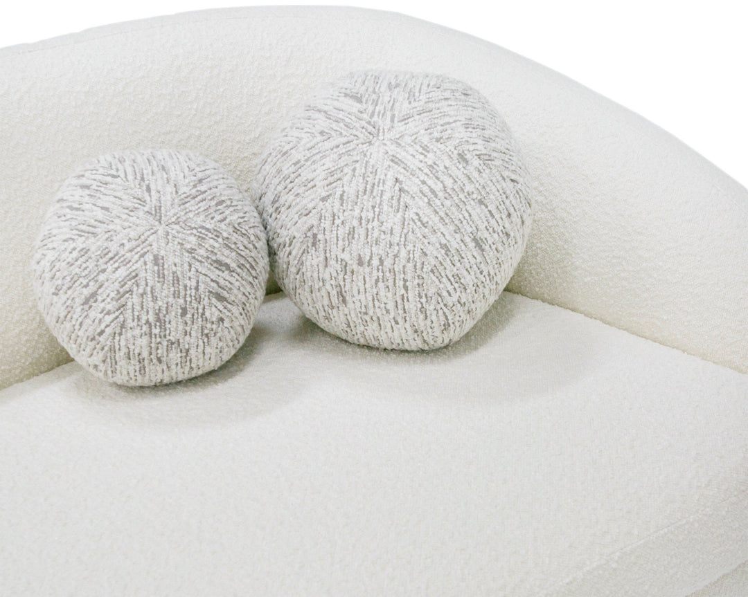 Joshua Modern 4Seater Curved White and Taupe Fabric Sofa