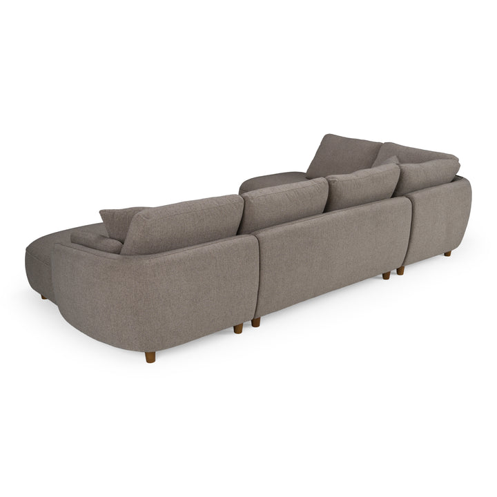 Joslin - Modern Grey Fabric U-Shaped Sectional Sofa