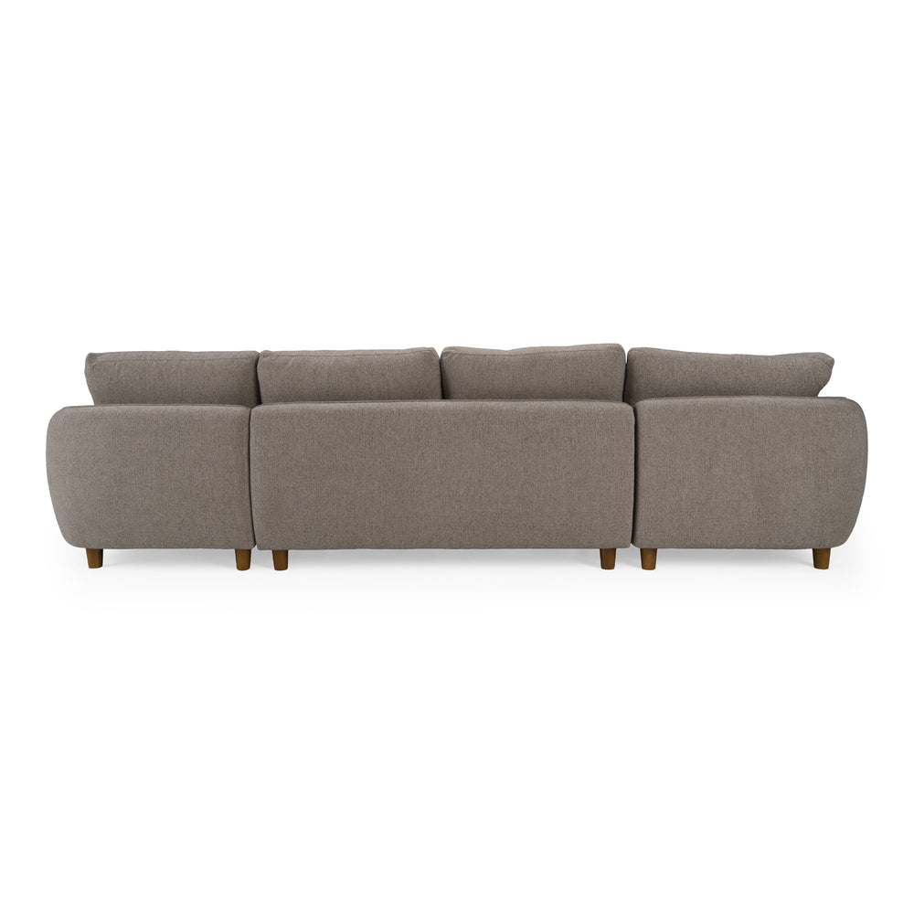 Joslin - Modern Grey Fabric U-Shaped Sectional Sofa - View 6