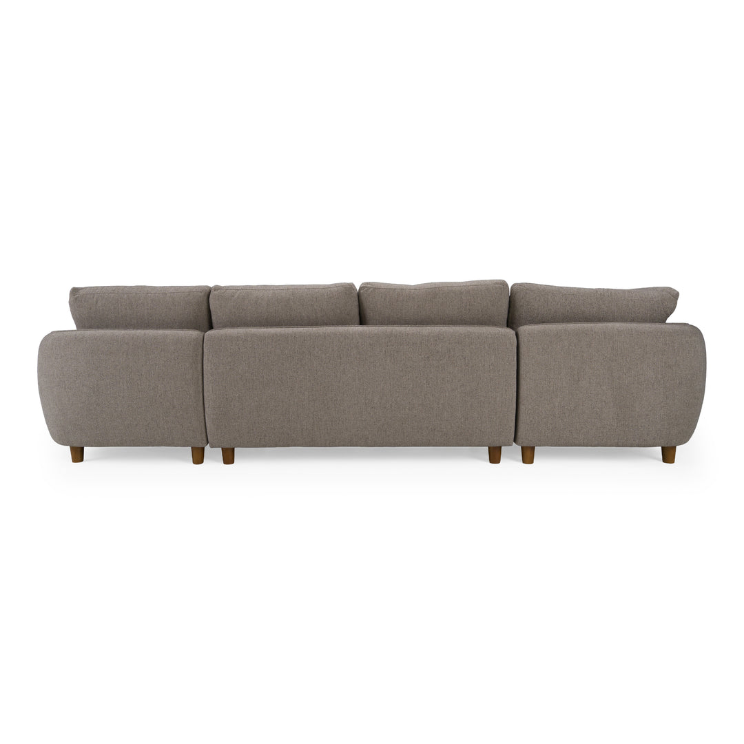 Joslin - Modern Grey Fabric U-Shaped Sectional Sofa
