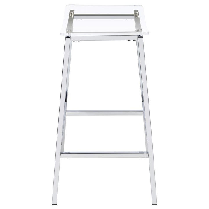 Jovani - Acrylic Backless Bar Stool (Set of 2) - Chrome Stool Set modern furniture Contempo Furniture