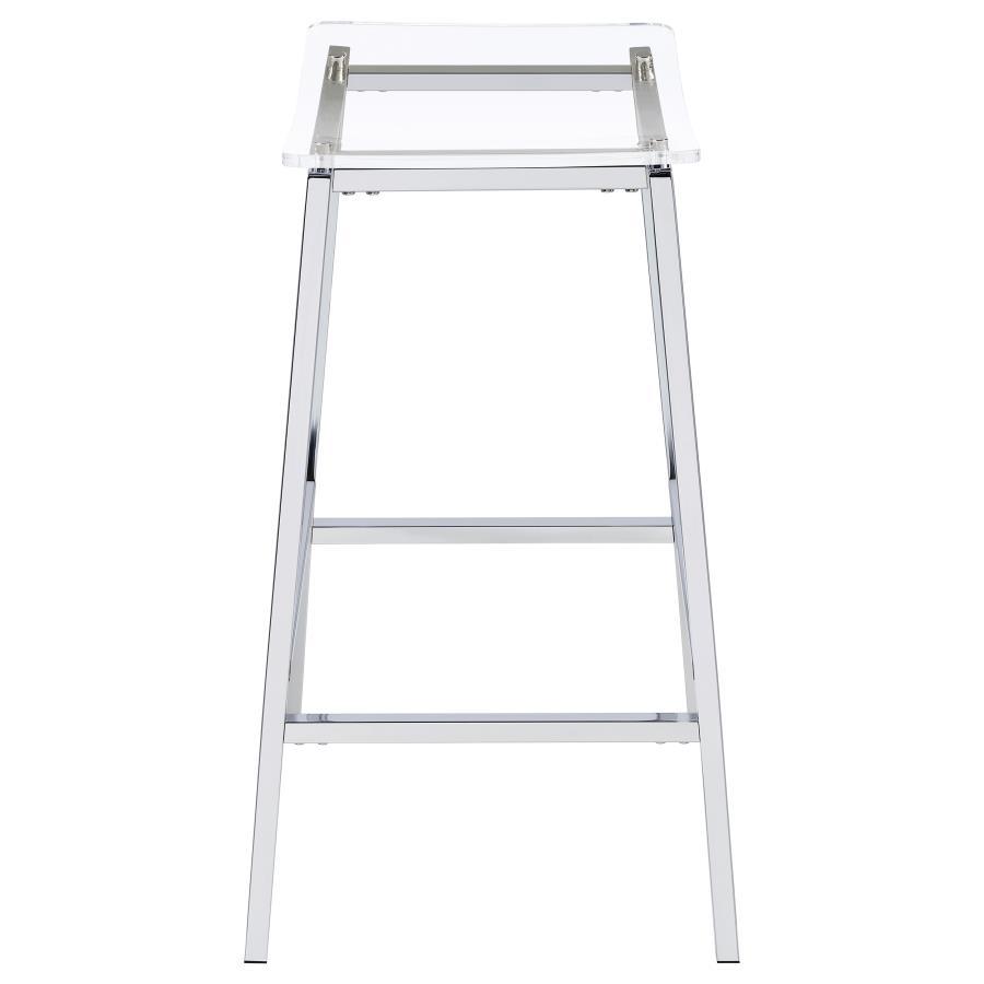 Jovani - Acrylic Backless Bar Stool (Set of 2) - Chrome Stool Set modern furniture Contempo Furniture