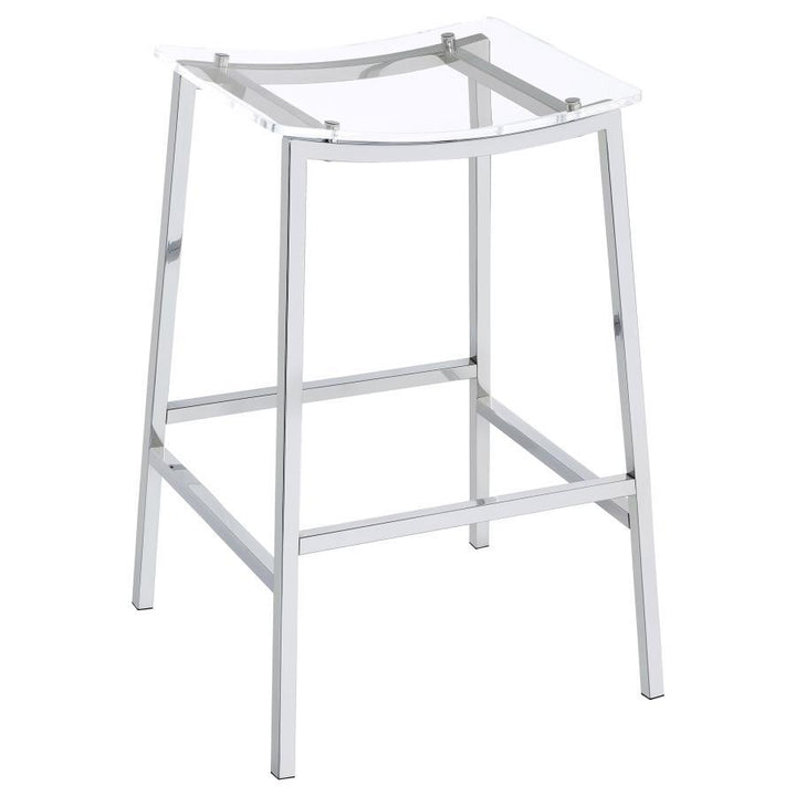 Jovani - Acrylic Backless Bar Stool (Set of 2) - Chrome Stool Set modern furniture Contempo Furniture