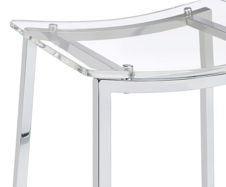 Jovani - Acrylic Backless Bar Stool (Set of 2) - Chrome Stool Set modern furniture Contempo Furniture