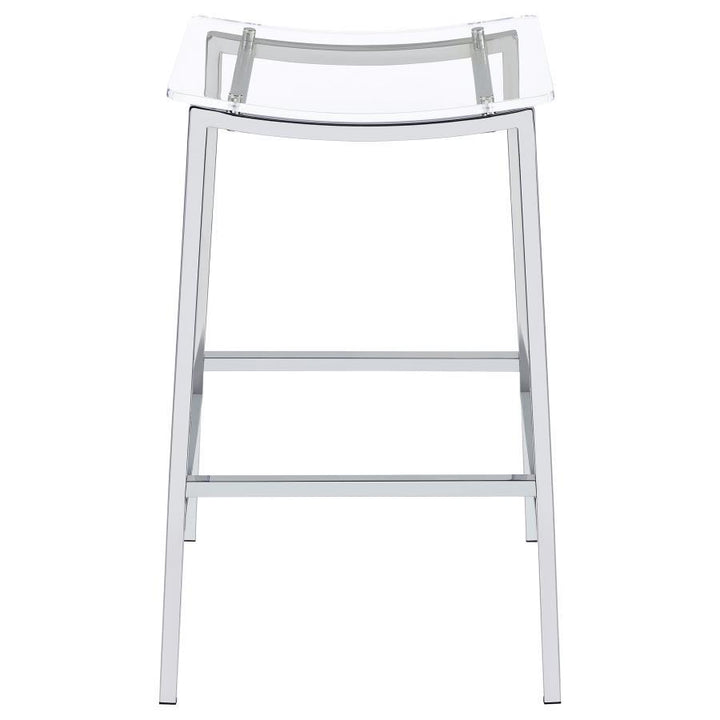 Jovani - Acrylic Backless Bar Stool (Set of 2) - Chrome Stool Set modern furniture Contempo Furniture