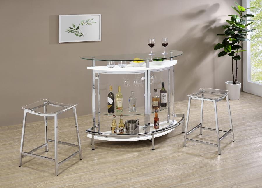 Jovani - Acrylic Backless Counter Stool (Set of 2) - Chrome Stool Set modern furniture Contempo Furniture