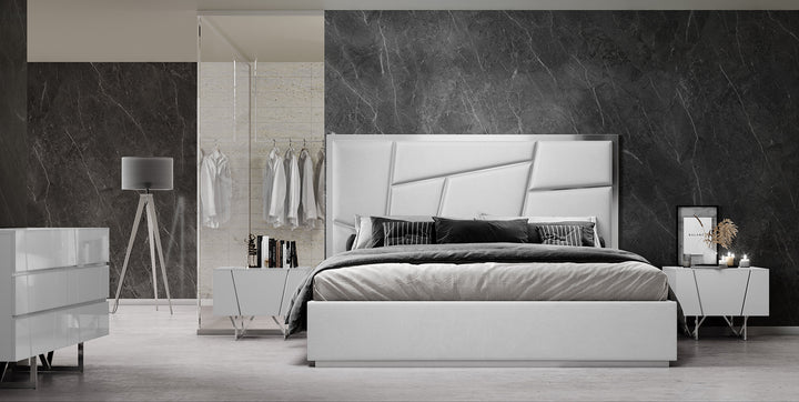 Chrysler Modern White Bonded Leather Bed - View 6
