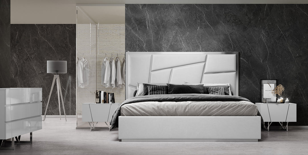 Chrysler Modern White Bonded Leather Bed