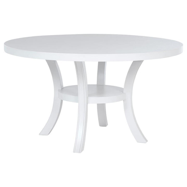 Judd - 7 Piece Round Wood Dining Table Set - Pearl White 7 - Piece Dining Room Set modern furniture Contempo Furniture