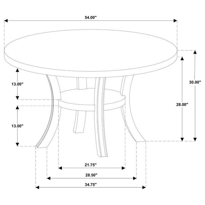 Judd - Round Dining Wood Table With Shelf - Pearl White Dining Table modern furniture Contempo Furniture