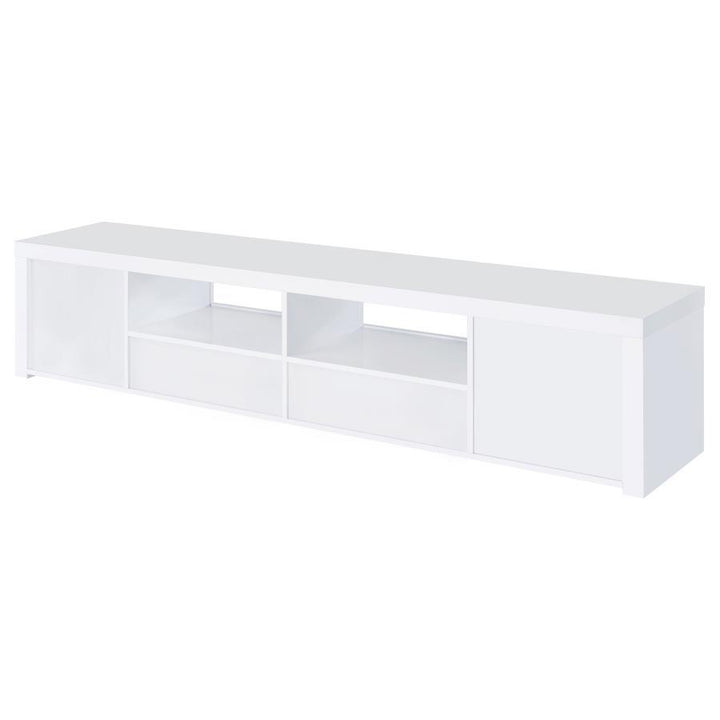 Jude - 2 Door Engineered Wood TV Stand - High Gloss White TV Stand modern furniture Contempo Furniture