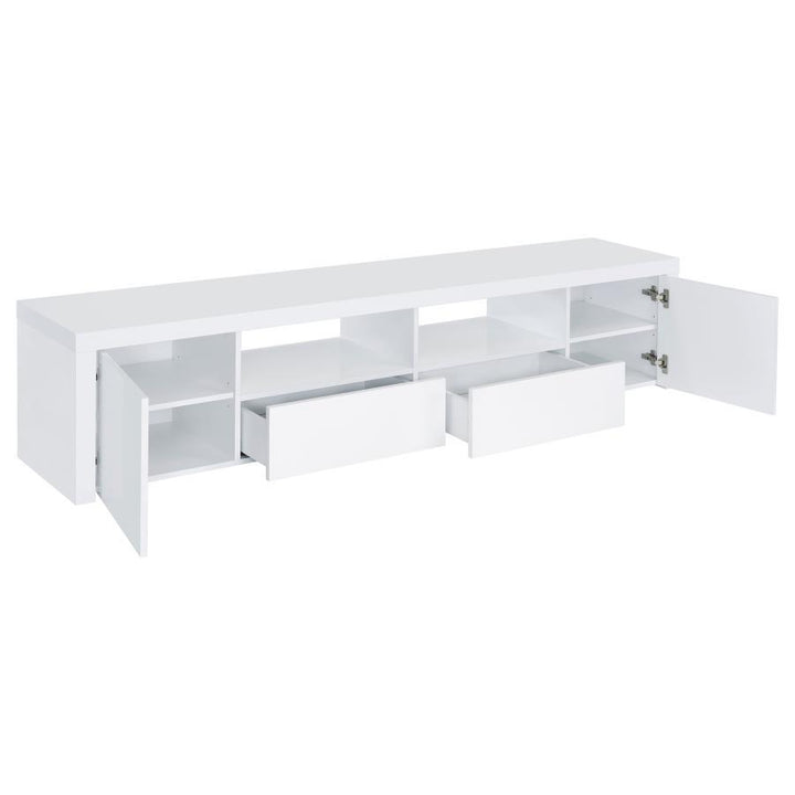 Jude - 2 Door Engineered Wood TV Stand - High Gloss White TV Stand modern furniture Contempo Furniture