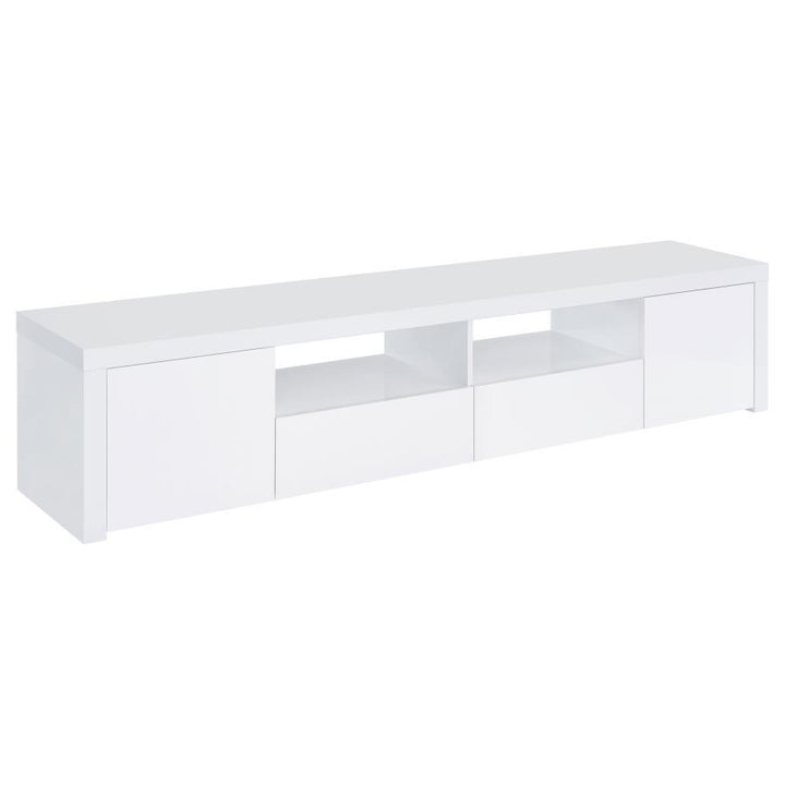 Jude - 2 Door Engineered Wood TV Stand - High Gloss White TV Stand modern furniture Contempo Furniture