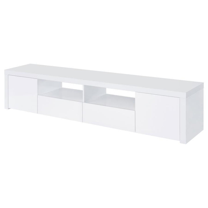 Jude - 2 Door Engineered Wood TV Stand - High Gloss White TV Stand modern furniture Contempo Furniture
