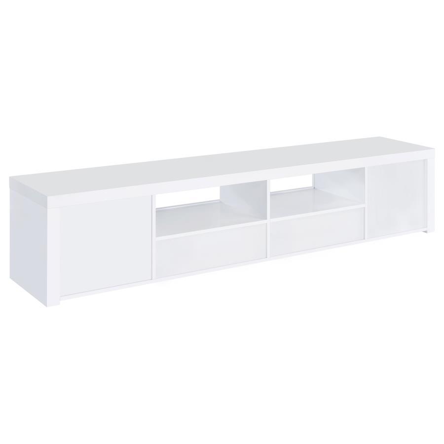 Jude - 2 Door Engineered Wood TV Stand - High Gloss White TV Stand modern furniture Contempo Furniture