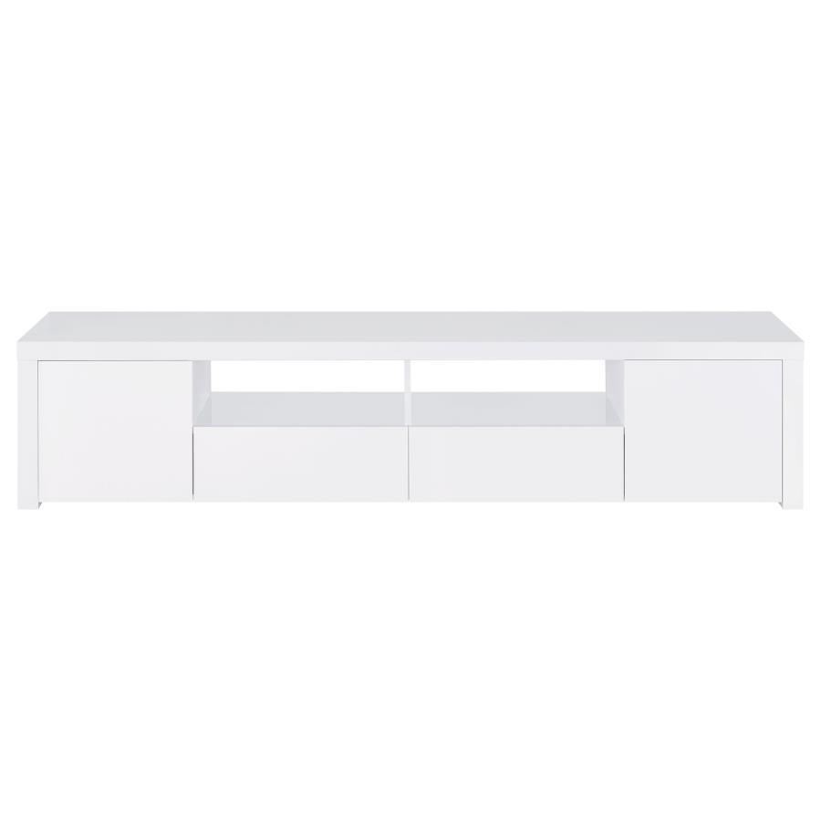 Jude - 2 Door Engineered Wood TV Stand - High Gloss White TV Stand modern furniture Contempo Furniture