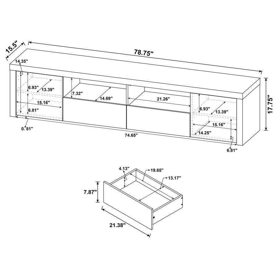 Jude - 2 Door Engineered Wood TV Stand - High Gloss White TV Stand modern furniture Contempo Furniture