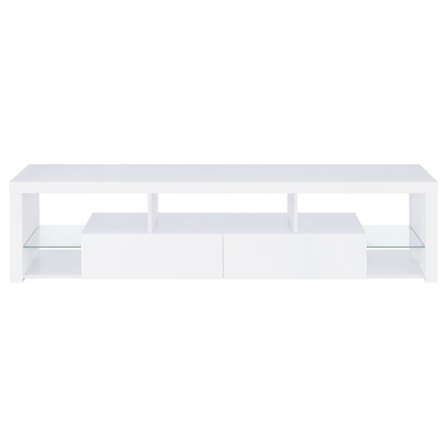 Jude - 2 - Drawer Engineered Wood TV Stand - High Gloss White TV Stand modern furniture Contempo Furniture