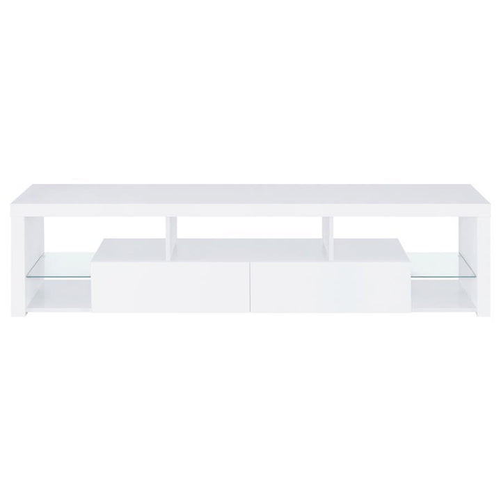 Jude - 2 - Drawer Engineered Wood TV Stand - High Gloss White TV Stand modern furniture Contempo Furniture