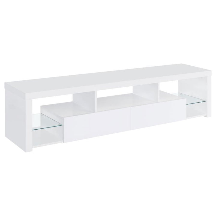 Jude - 2 - Drawer Engineered Wood TV Stand - High Gloss White TV Stand modern furniture Contempo Furniture