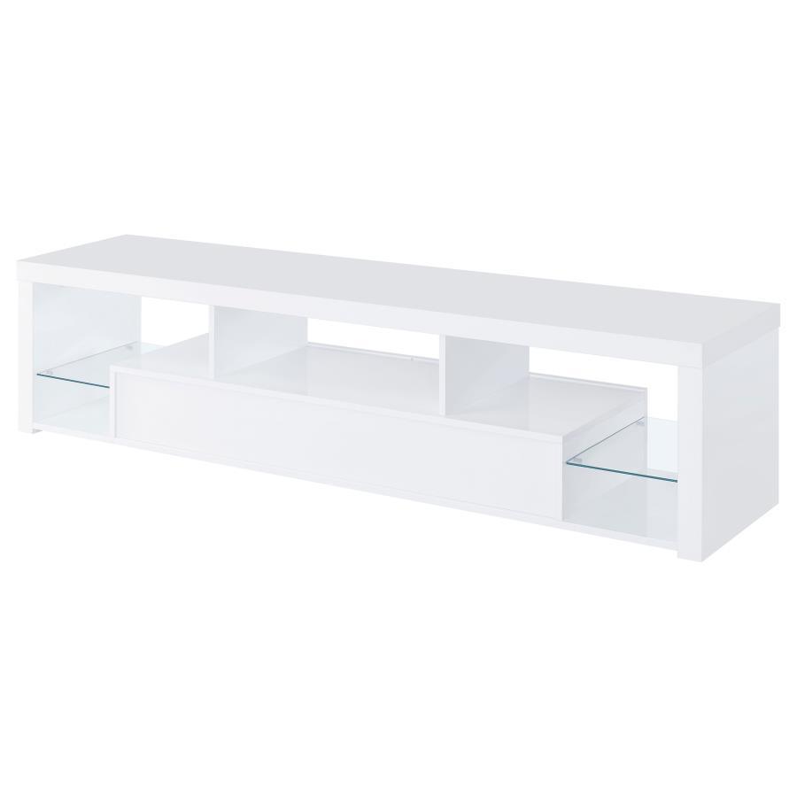 Jude - 2 - Drawer Engineered Wood TV Stand - High Gloss White TV Stand modern furniture Contempo Furniture