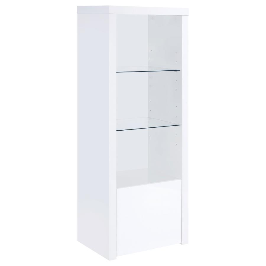 Jude - 3 - Shelf Engineered Wood Media Tower - High Gloss White Piers modern furniture Contempo Furniture