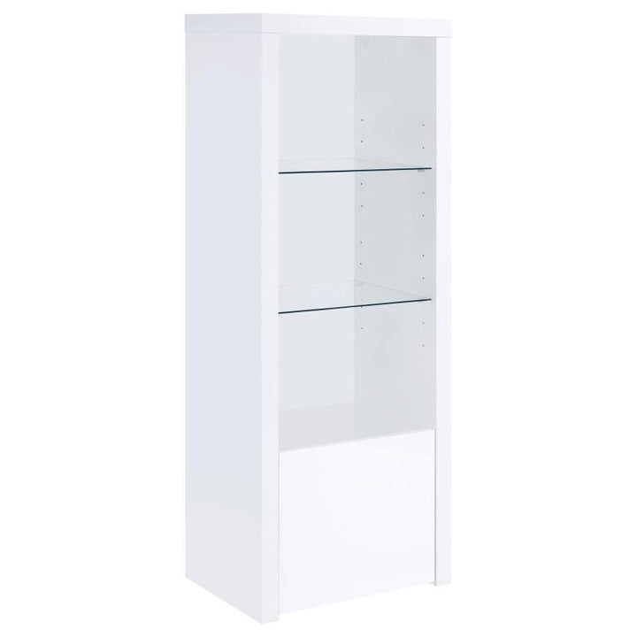 Jude - 3 - Shelf Engineered Wood Media Tower - High Gloss White Piers modern furniture Contempo Furniture