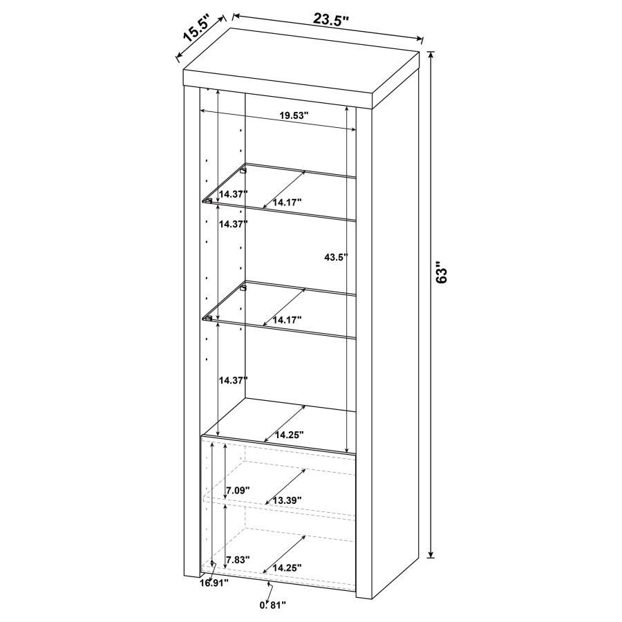 Jude - 3 - Shelf Engineered Wood Media Tower - High Gloss White Piers modern furniture Contempo Furniture