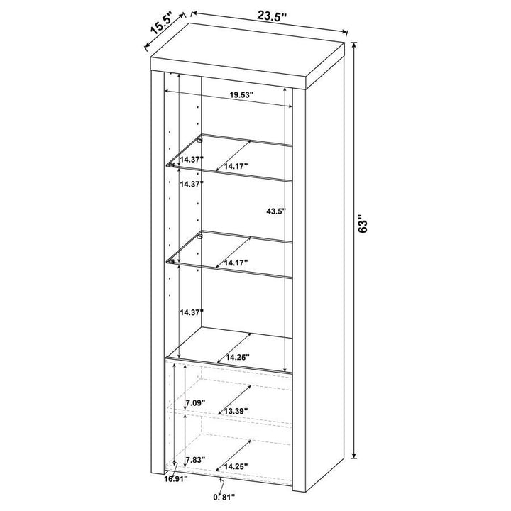 Jude - 3 - Shelf Engineered Wood Media Tower - High Gloss White Piers modern furniture Contempo Furniture