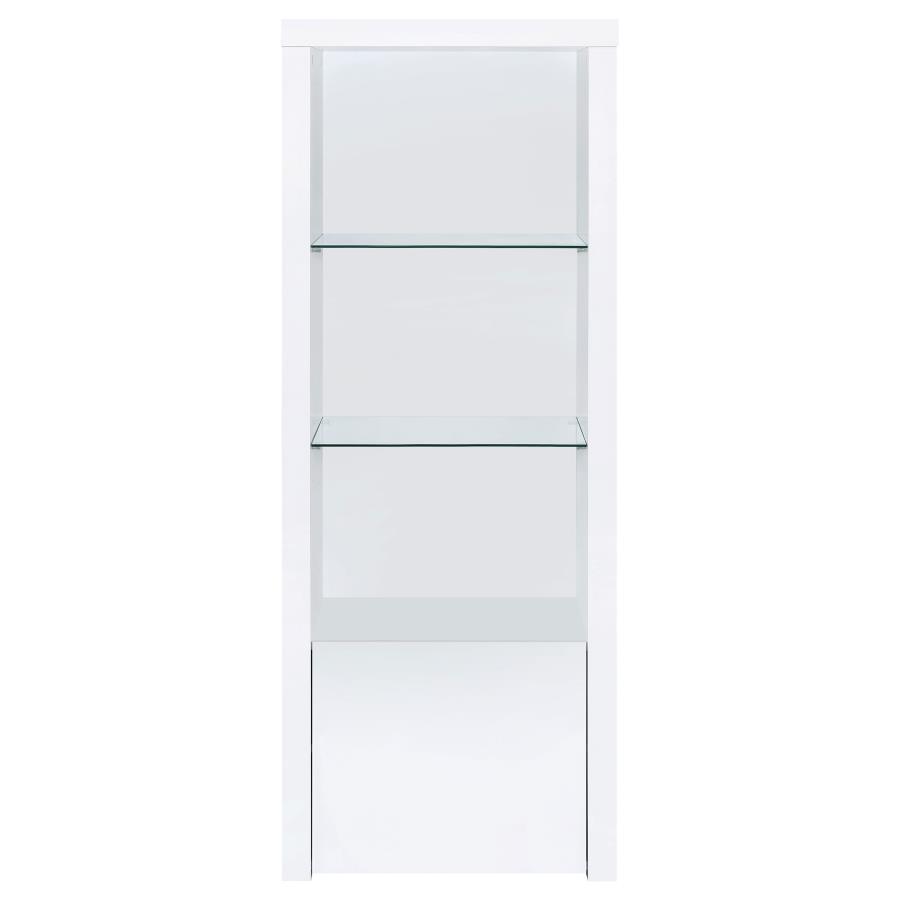 Jude - 3 - Shelf Engineered Wood Media Tower - High Gloss White Piers modern furniture Contempo Furniture