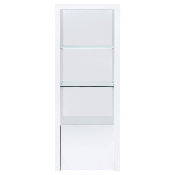 Jude - 3 - Shelf Engineered Wood Media Tower - High Gloss White Piers modern furniture Contempo Furniture