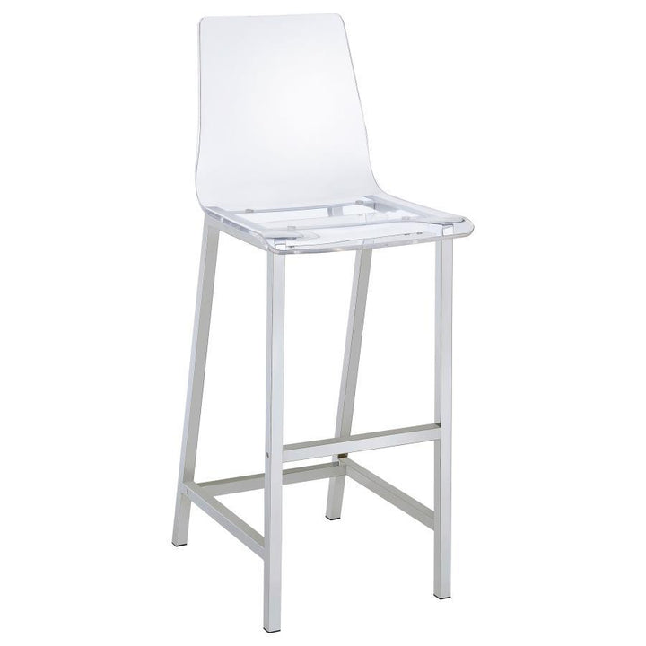 Juelia - Bar Stools (Set of 2) - Chrome And Clear Acrylic Stool Set modern furniture Contempo Furniture