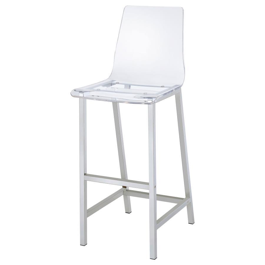 Juelia - Bar Stools (Set of 2) - Chrome And Clear Acrylic Stool Set modern furniture Contempo Furniture