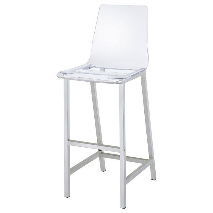 Juelia - Bar Stools (Set of 2) - Chrome And Clear Acrylic Stool Set modern furniture Contempo Furniture